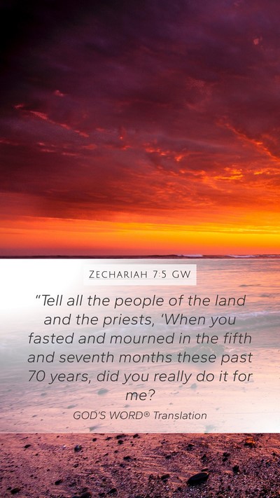 Zechariah 7:5 GW Bible Verse Image