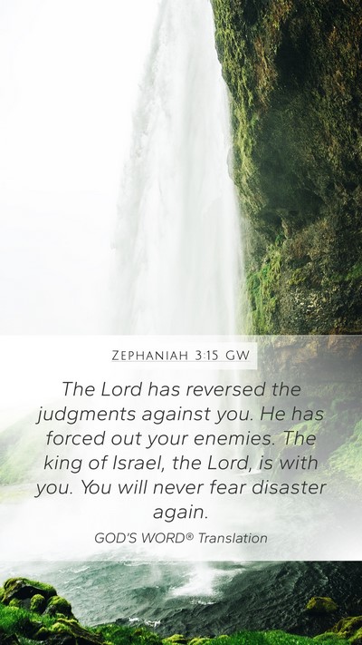 Zephaniah 3:15 GW Bible Verse Image